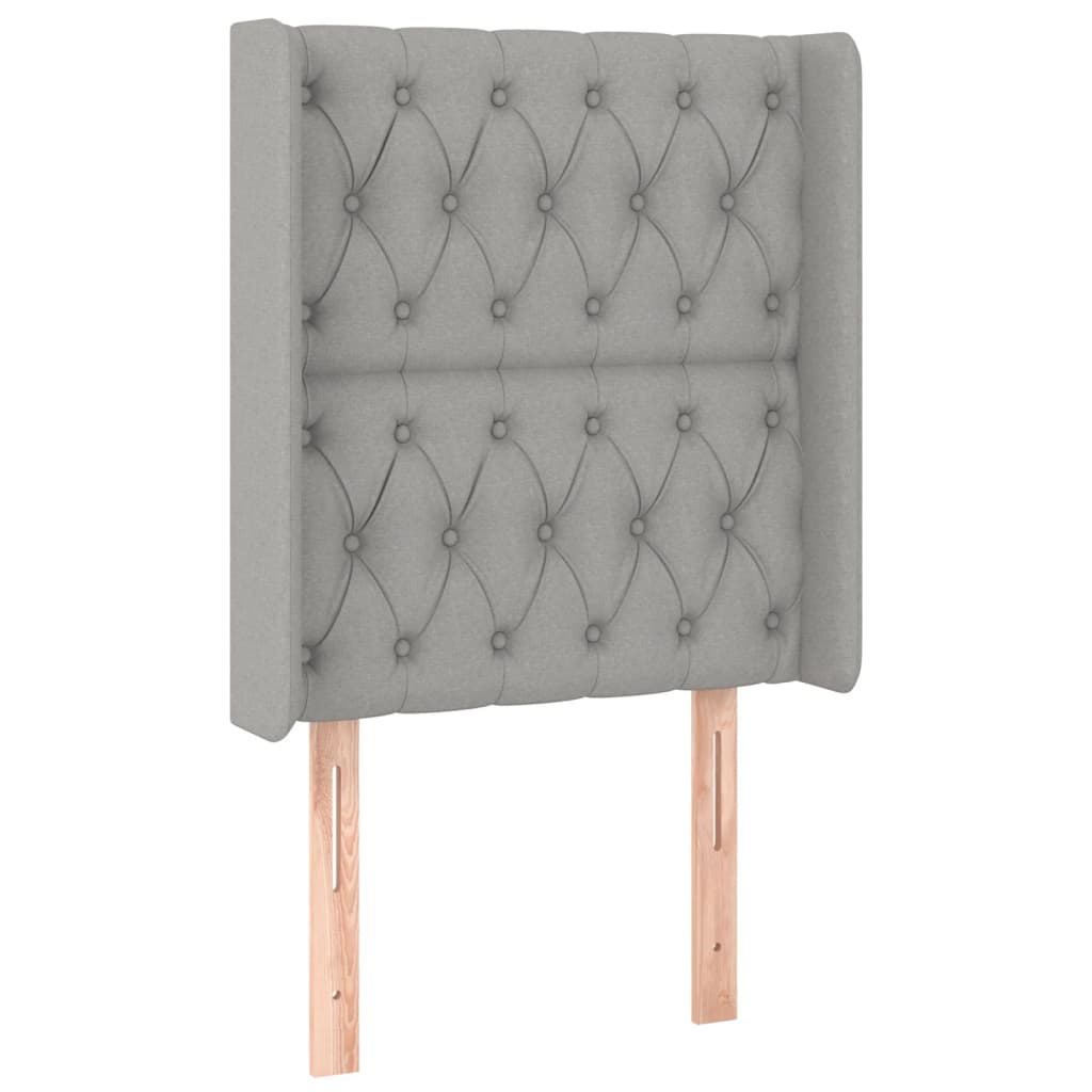 vidaXL Κεφαλάρι Κρεβατιού LED Ανοιχτό Γκρι 83x16x118/128εκ. Υφασμάτινο
