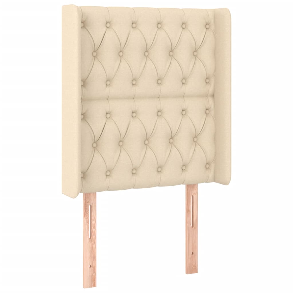 vidaXL Κεφαλάρι Κρεβατιού LED Κρεμ 83x16x118/128εκ. Υφασμάτινο