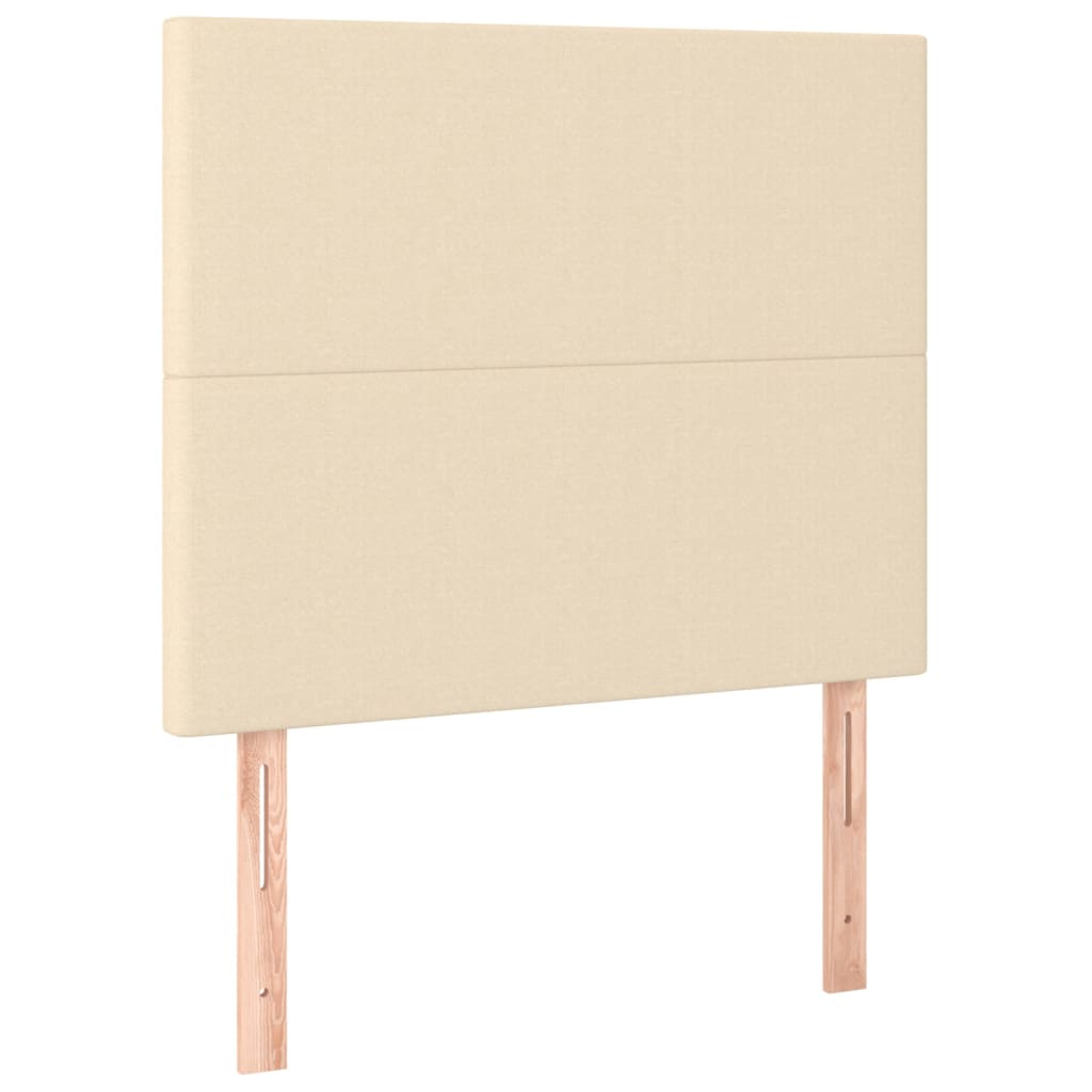 vidaXL Κρεβάτι Boxspring με Στρώμα Κρεμ 90x190 εκ.Υφασμάτινο