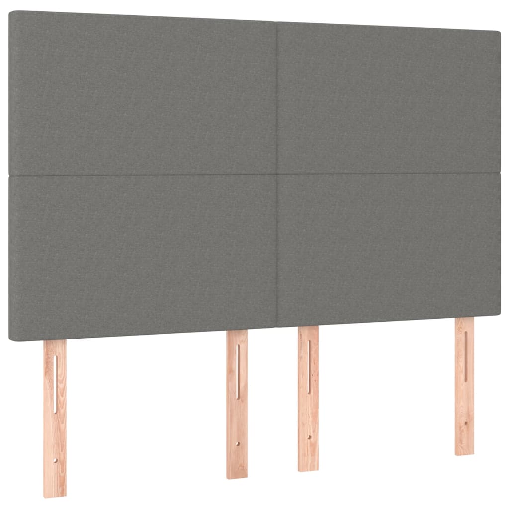 vidaXL Κρεβάτι Boxspring με Στρώμα Σκούρο Γκρι 140x200 εκ Υφασμάτινο