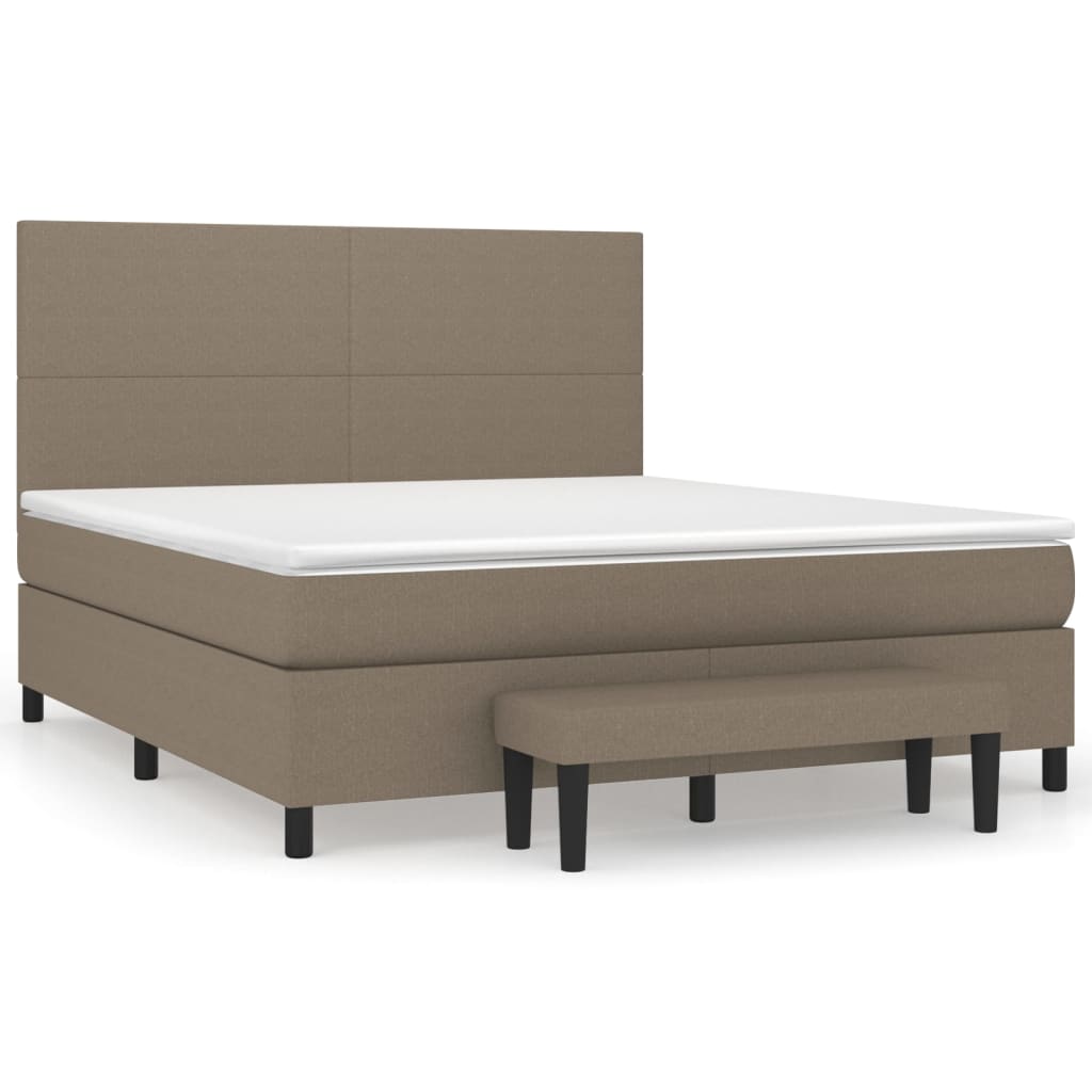 vidaXL Κρεβάτι Boxspring με Στρώμα Taupe 160x200 εκ. Υφασμάτινο