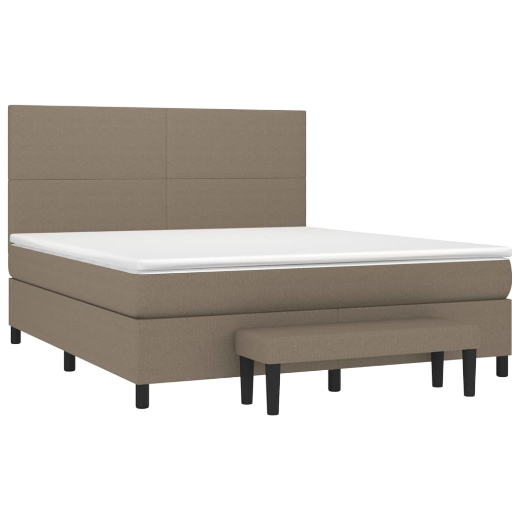 vidaXL Κρεβάτι Boxspring με Στρώμα Taupe 160x200 εκ. Υφασμάτινο