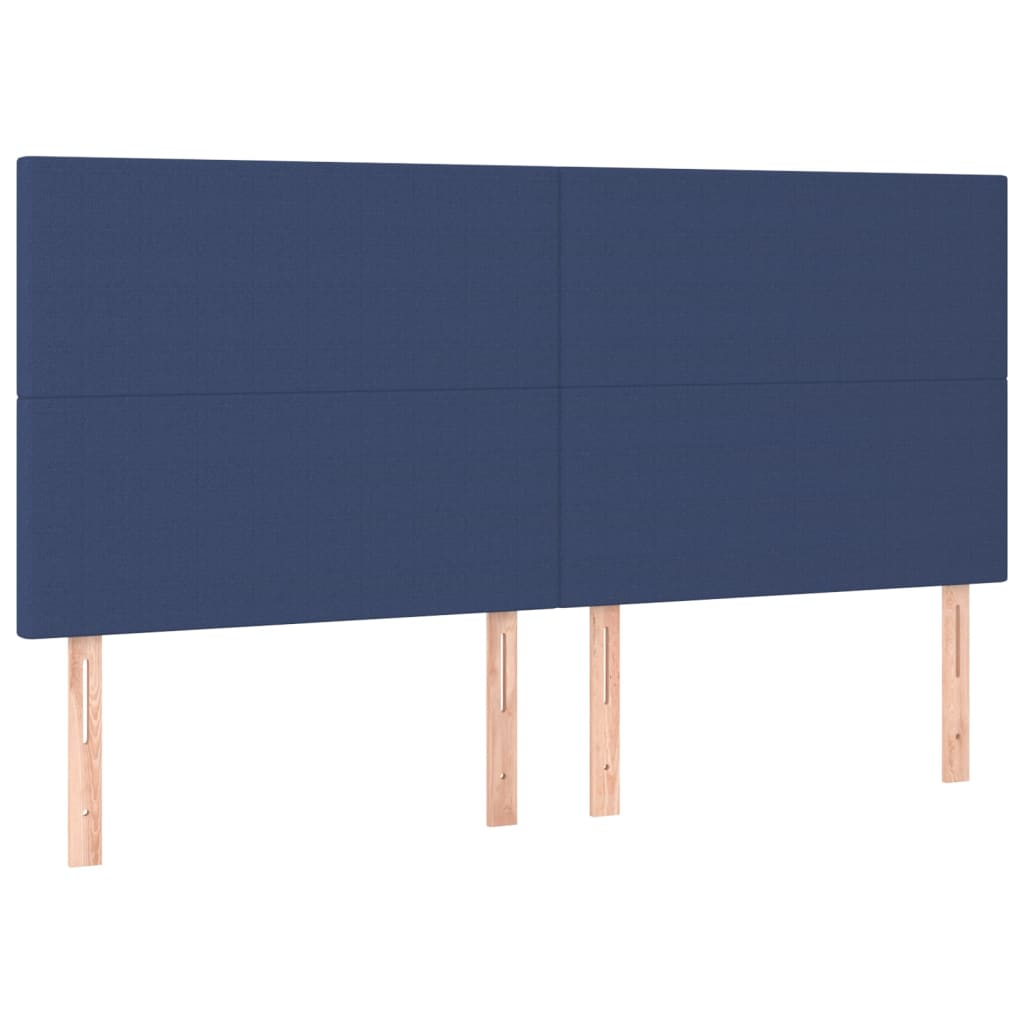 vidaXL Κρεβάτι Boxspring με Στρώμα Μπλε 160x200 εκ. Υφασμάτινο