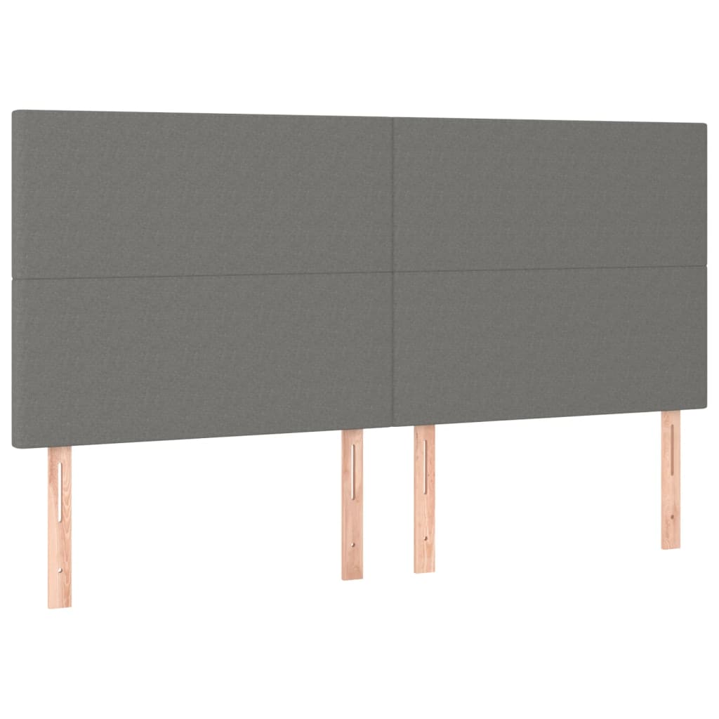 vidaXL Κρεβάτι Boxspring με Στρώμα Σκούρο Γκρι 200x200 εκ. Υφασμάτινο