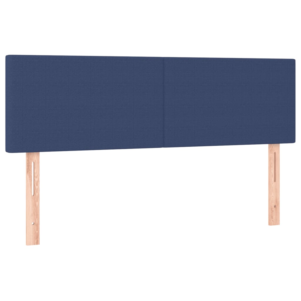 vidaXL Κρεβάτι Boxspring με Στρώμα Μπλε 140x200 εκ. Υφασμάτινο
