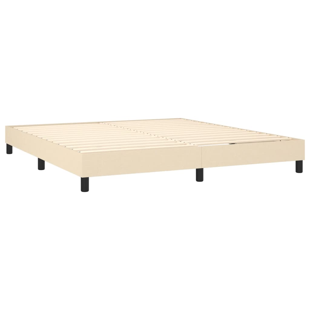 vidaXL Κρεβάτι Boxspring με Στρώμα Κρεμ 180x200 εκ. Υφασμάτινο