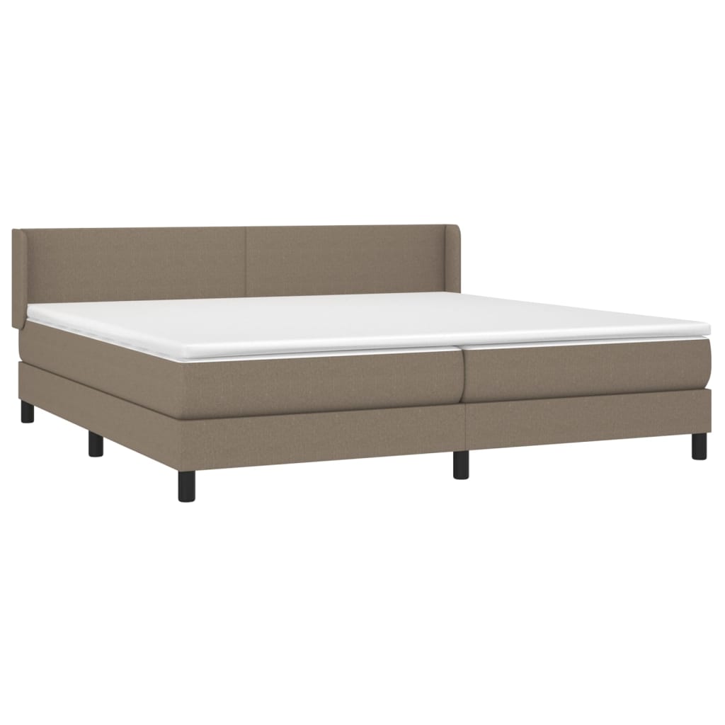 vidaXL Κρεβάτι Boxspring με Στρώμα Taupe 200x200 εκ. Υφασμάτινο