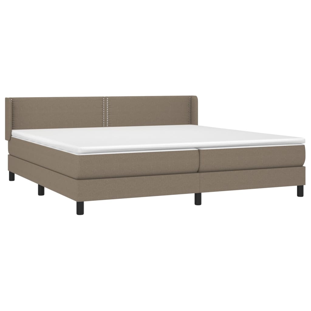 vidaXL Κρεβάτι Boxspring με Στρώμα Taupe 200x200 εκ. Υφασμάτινο