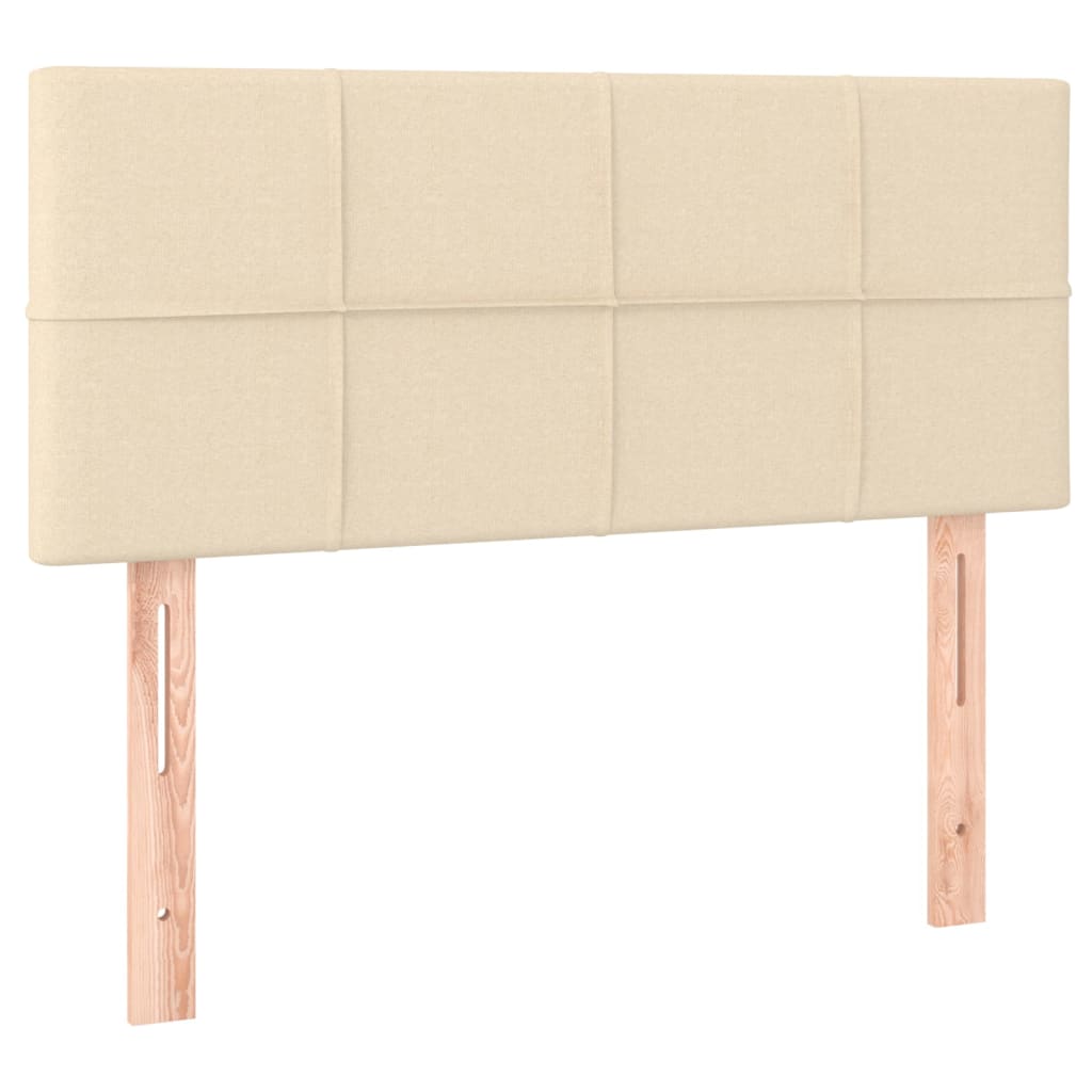 vidaXL Κρεβάτι Boxspring με Στρώμα Κρεμ 90x200 εκ.Υφασμάτινο