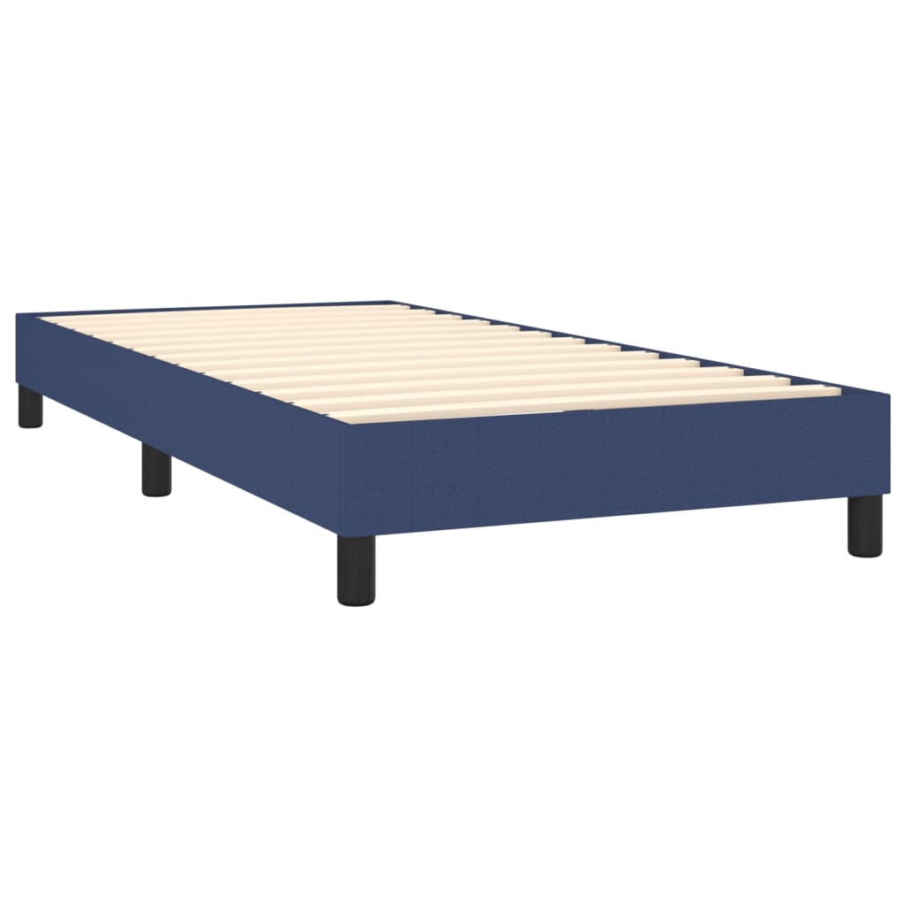 vidaXL Κρεβάτι Boxspring με Στρώμα Μπλε 90x200 εκ.Υφασμάτινο