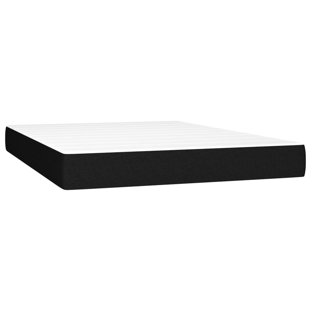 vidaXL Κρεβάτι Boxspring με Στρώμα Μαύρο 140x200 εκ. Υφασμάτινο