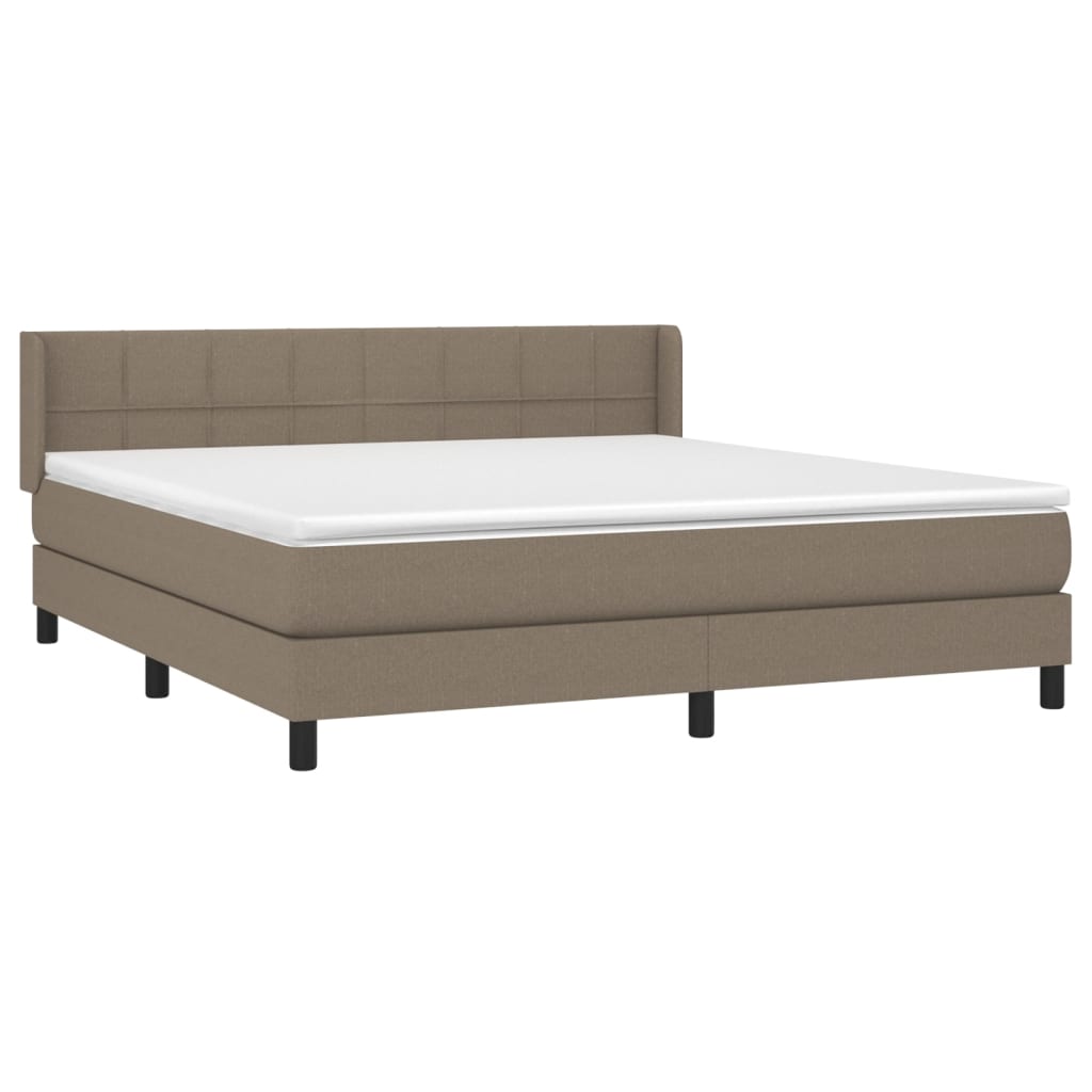 vidaXL Κρεβάτι Boxspring με Στρώμα Taupe 160x200 εκ. Υφασμάτινο