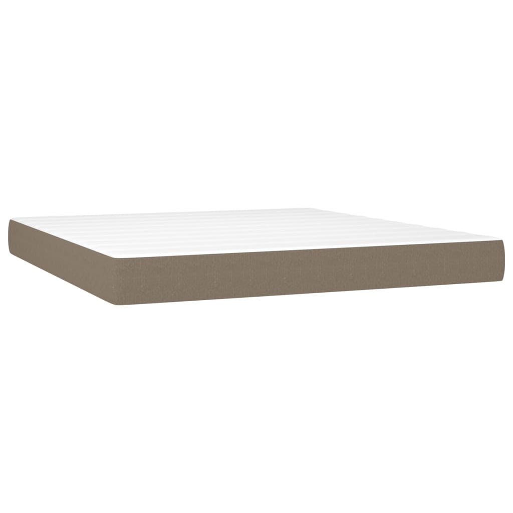 vidaXL Κρεβάτι Boxspring με Στρώμα Taupe 160x200 εκ. Υφασμάτινο