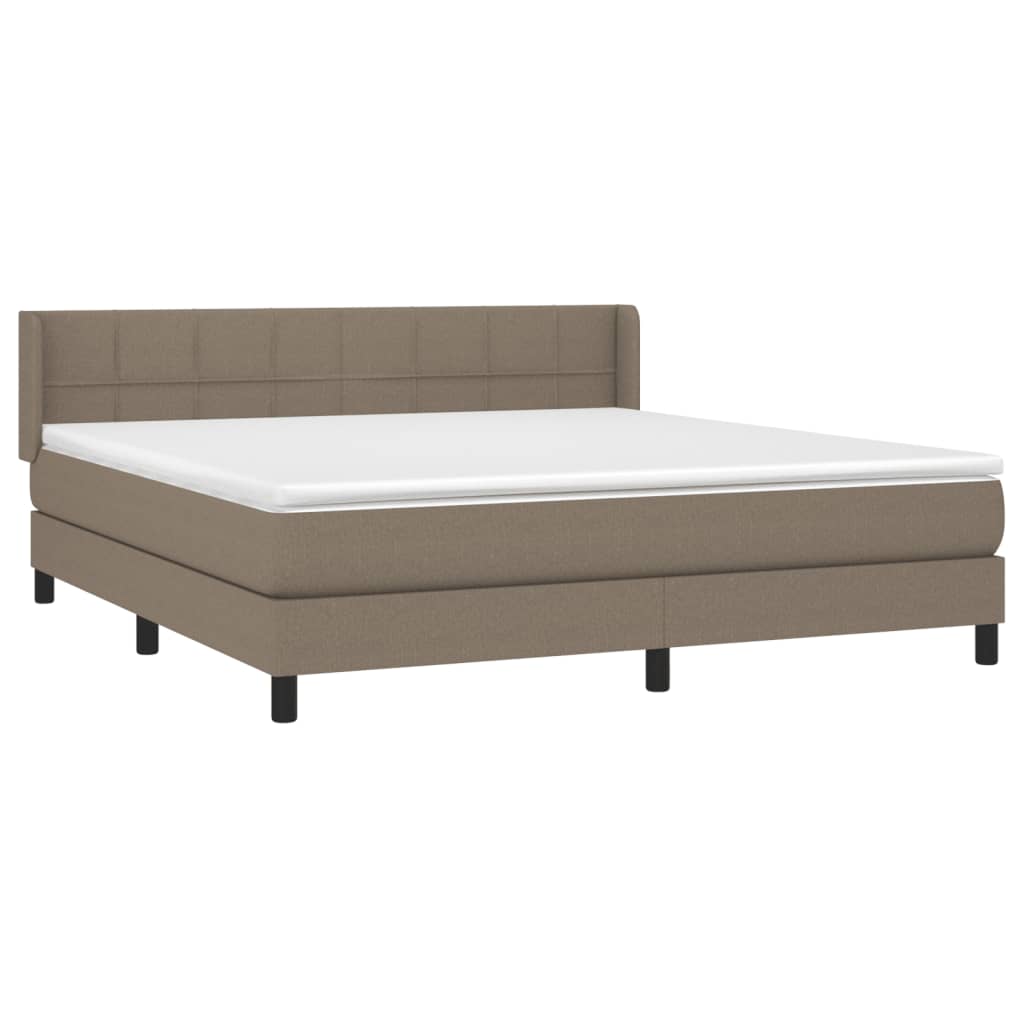vidaXL Κρεβάτι Boxspring με Στρώμα Taupe 180x200 εκ. Υφασμάτινο