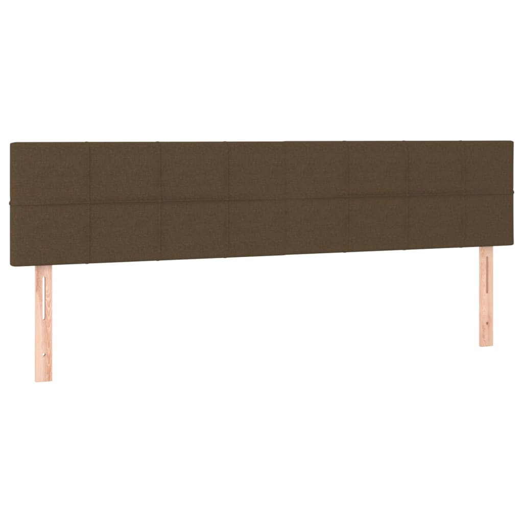 vidaXL Κρεβάτι Boxspring με Στρώμα Σκούρο Καφέ 200x200 εκ. Υφασμάτινο