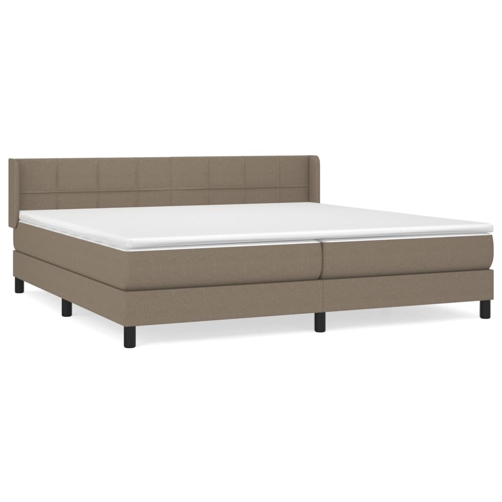 vidaXL Κρεβάτι Boxspring με Στρώμα Taupe 200x200 εκ. Υφασμάτινο