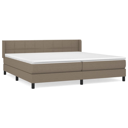 vidaXL Κρεβάτι Boxspring με Στρώμα Taupe 200x200 εκ. Υφασμάτινο
