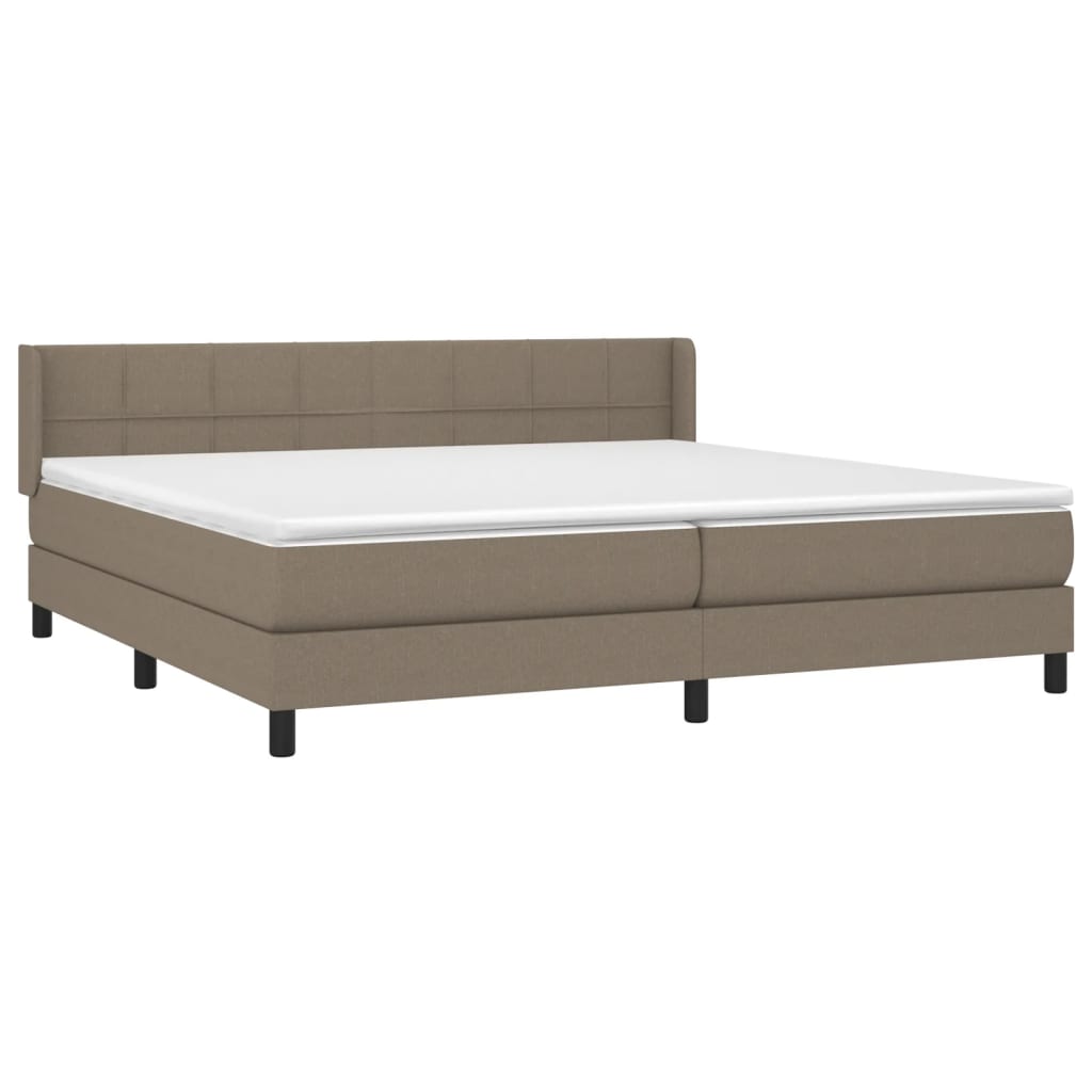 vidaXL Κρεβάτι Boxspring με Στρώμα Taupe 200x200 εκ. Υφασμάτινο
