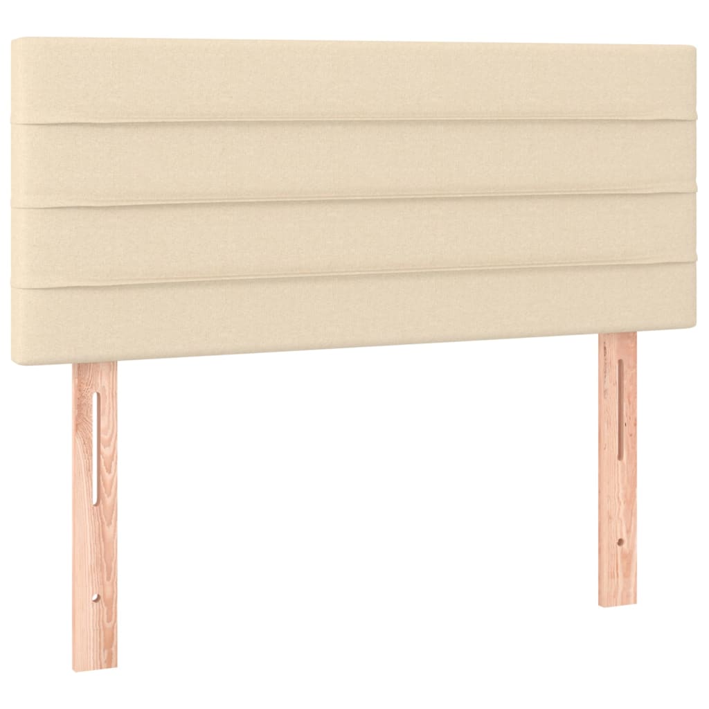 vidaXL Κρεβάτι Boxspring με Στρώμα Κρεμ 90x200 εκ.Υφασμάτινο