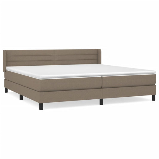 vidaXL Κρεβάτι Boxspring με Στρώμα Taupe 200x200 εκ. Υφασμάτινο