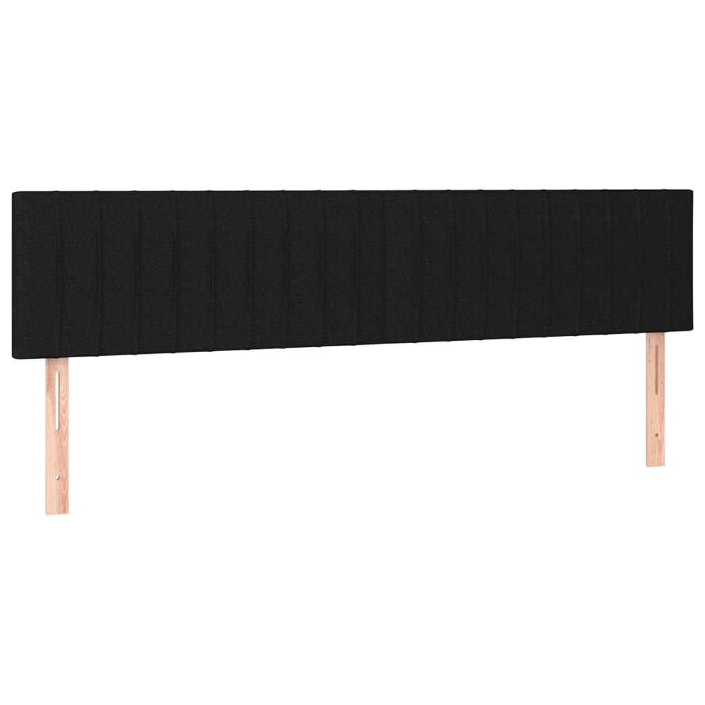 vidaXL Κρεβάτι Boxspring με Στρώμα Μαύρο 200x200 εκ. Υφασμάτινο