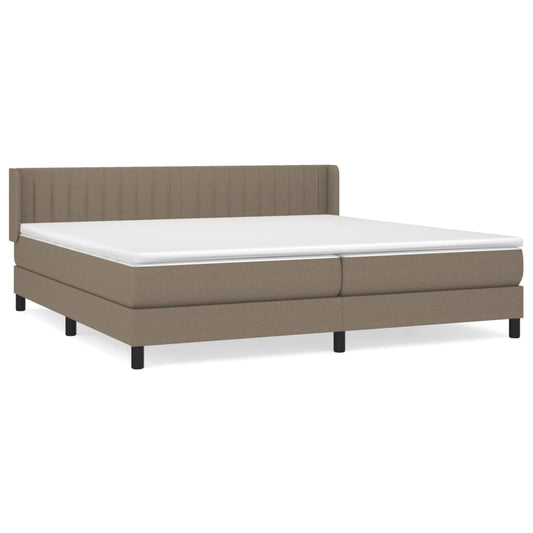 vidaXL Κρεβάτι Boxspring με Στρώμα Taupe 200x200 εκ. Υφασμάτινο