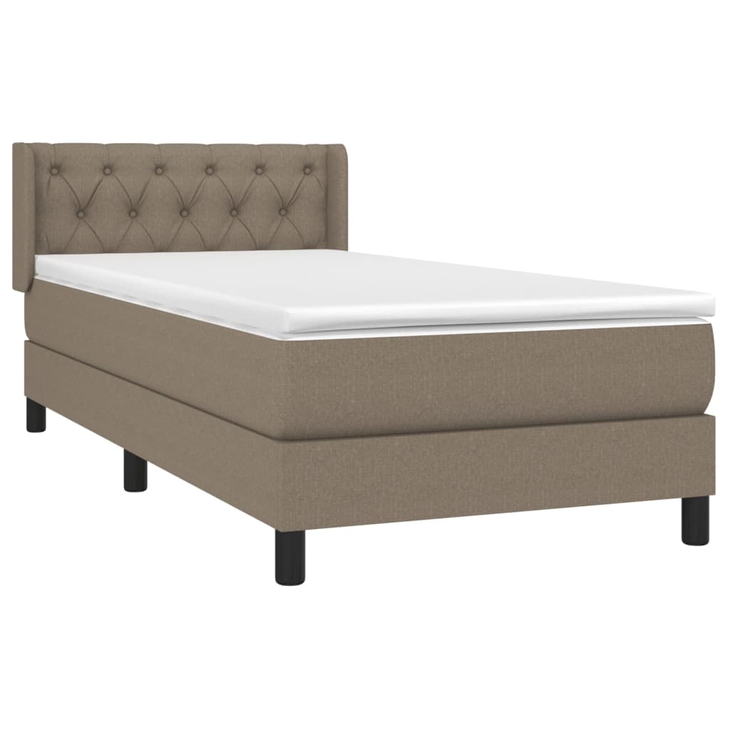 vidaXL Κρεβάτι Boxspring με Στρώμα Taupe 80x200 εκ. Υφασμάτινο