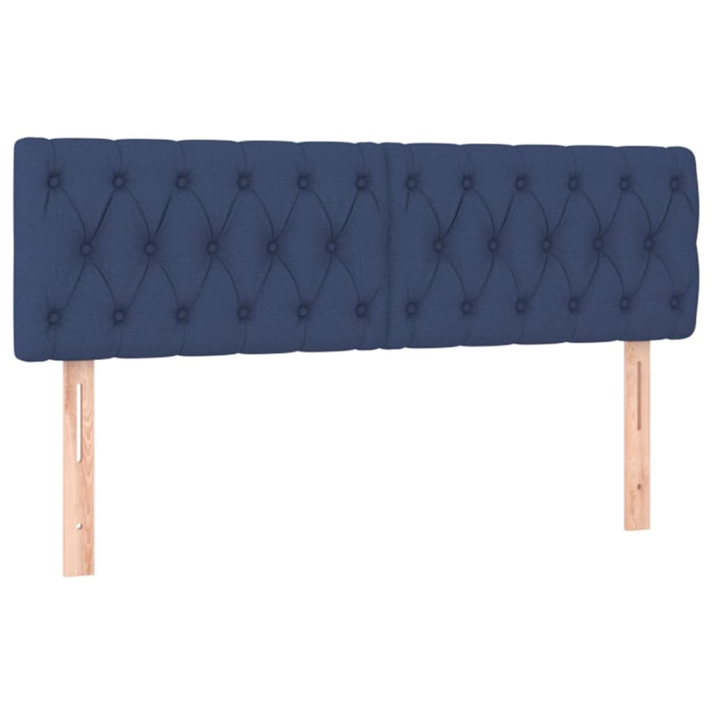 vidaXL Κρεβάτι Boxspring με Στρώμα Μπλε 140x200 εκ. Υφασμάτινο