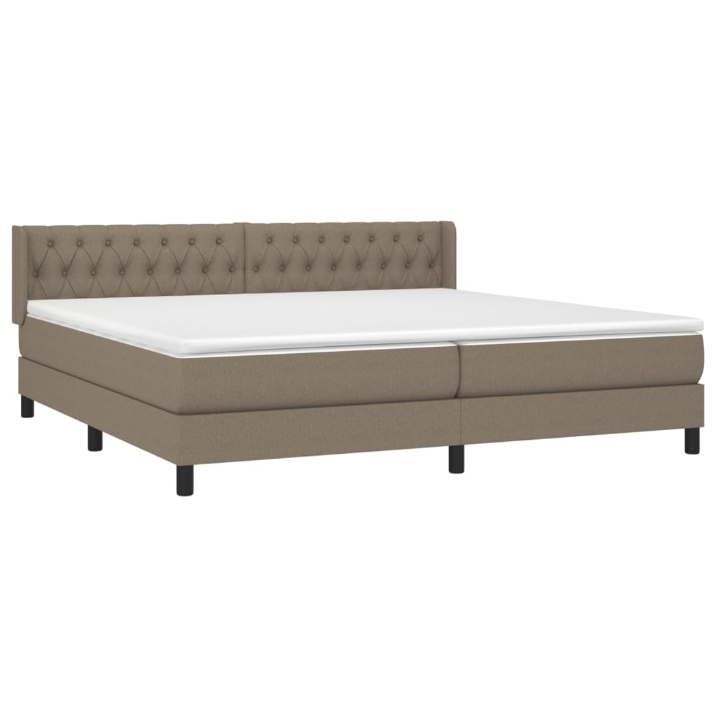 vidaXL Κρεβάτι Boxspring με Στρώμα Taupe 200x200 εκ. Υφασμάτινο
