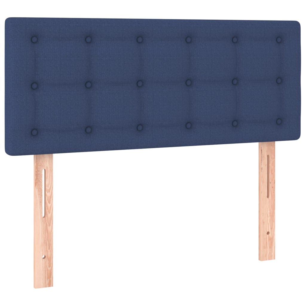 vidaXL Κρεβάτι Boxspring με Στρώμα Μπλε 90x200 εκ.Υφασμάτινο