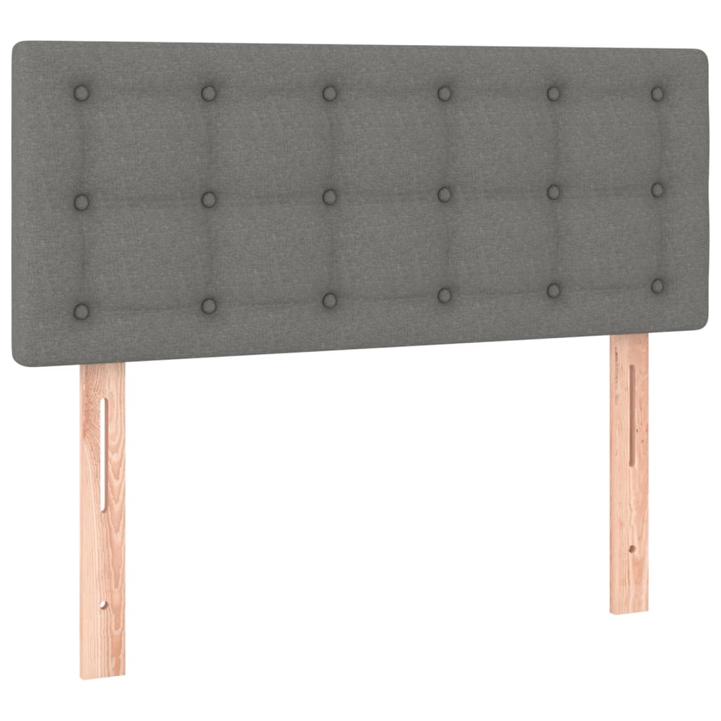 vidaXL Κρεβάτι Boxspring με Στρώμα Σκούρο Γκρι 100x200 εκ. Υφασμάτινο
