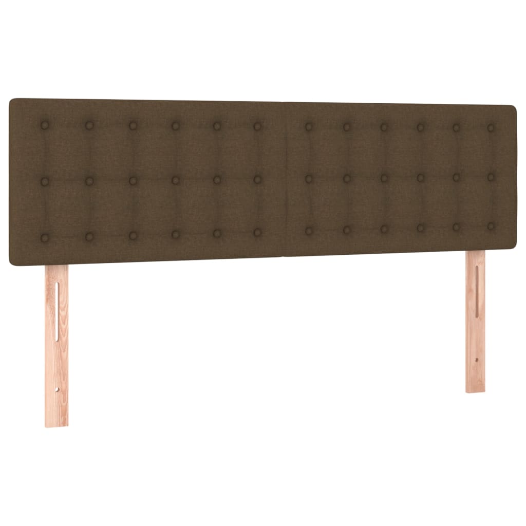 vidaXL Κρεβάτι Boxspring με Στρώμα Σκούρο Καφέ 140x190 εκ. Υφασμάτινο