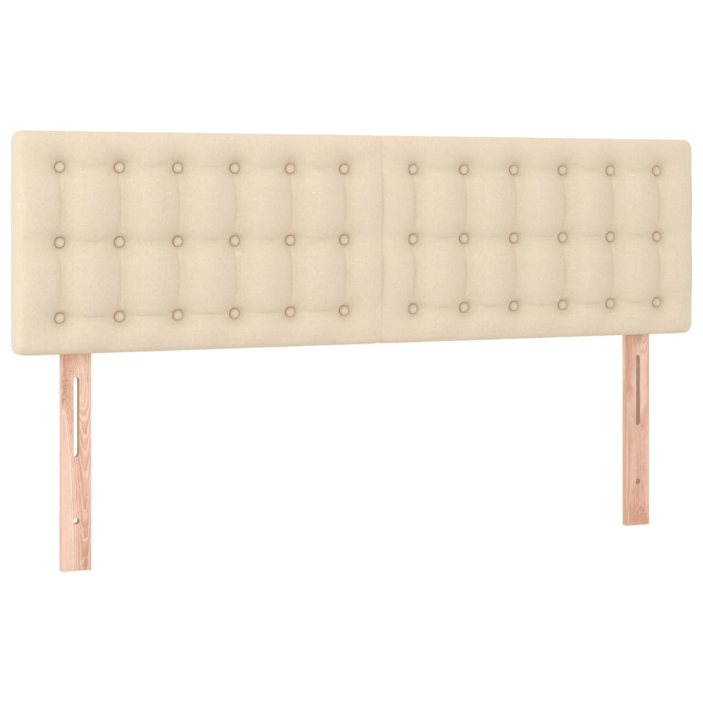 vidaXL Κρεβάτι Boxspring με Στρώμα Κρεμ 140x190 εκ. Υφασμάτινο