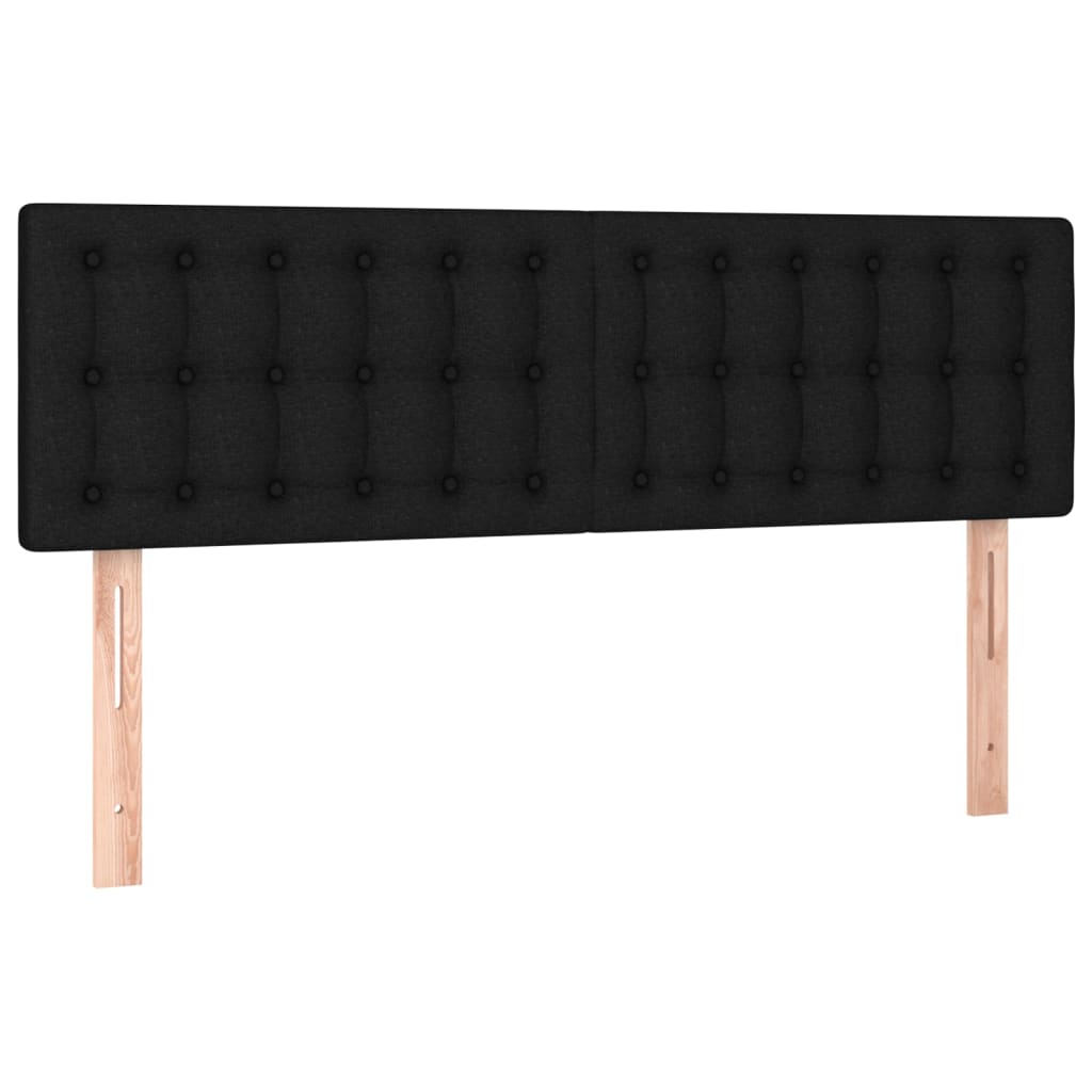 vidaXL Κρεβάτι Boxspring με Στρώμα Μαύρο 140x200 εκ. Υφασμάτινο