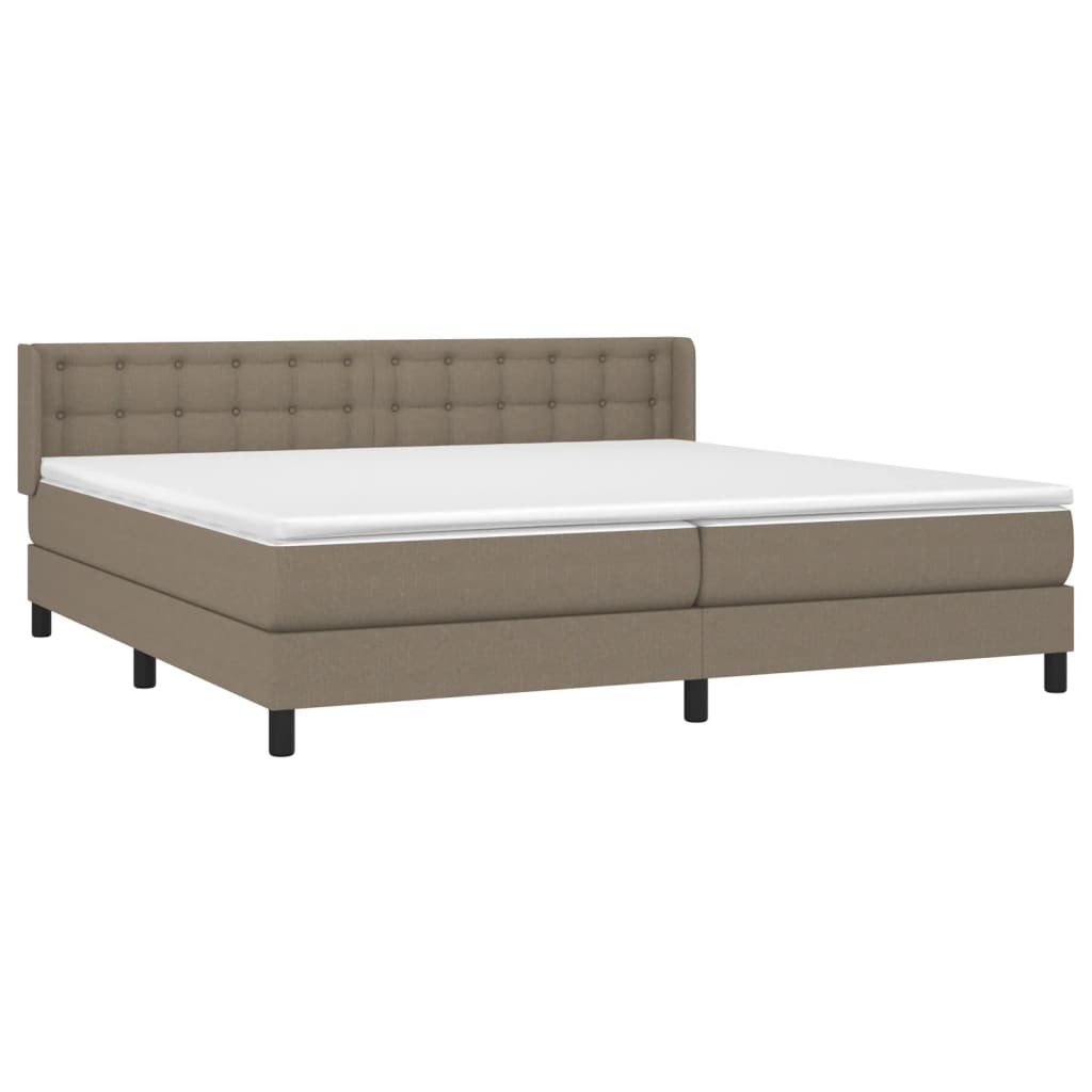 vidaXL Κρεβάτι Boxspring με Στρώμα Taupe 200x200 εκ. Υφασμάτινο