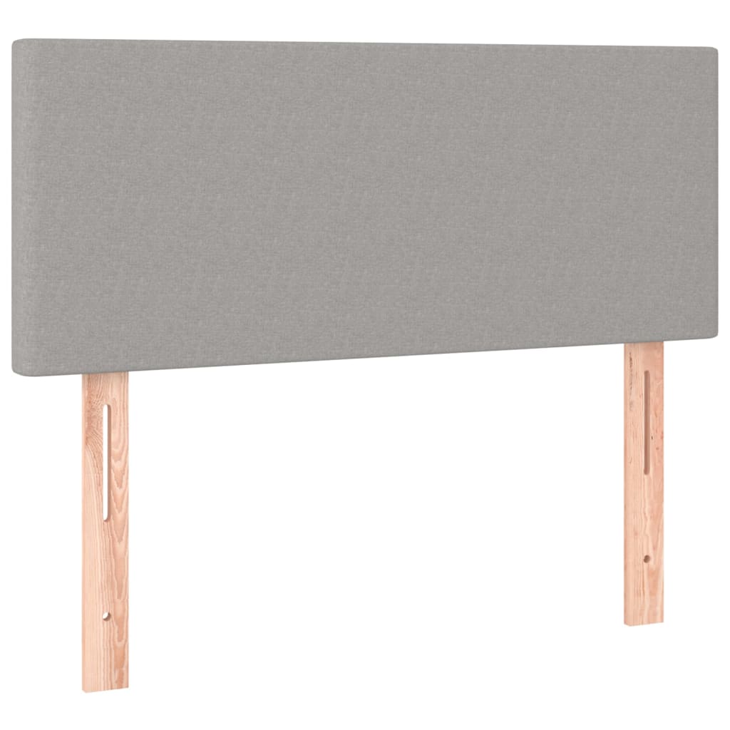 vidaXL Κρεβάτι Boxspring με Στρώμα Ανοιχτό Γκρι 90x190 εκ. Υφασμάτινο