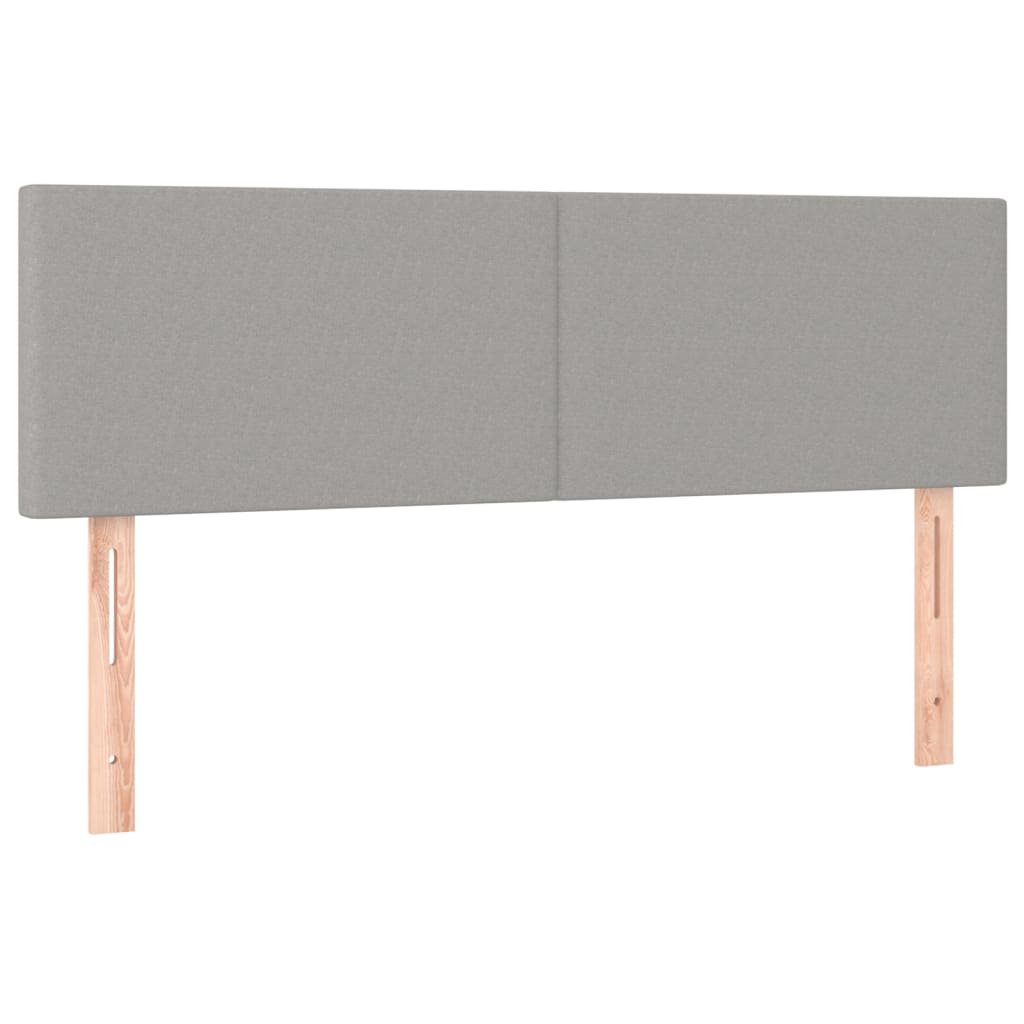 vidaXL Κρεβάτι Boxspring με Στρώμα Ανοιχτό Γκρι 140x190 εκ. Υφασμάτινο