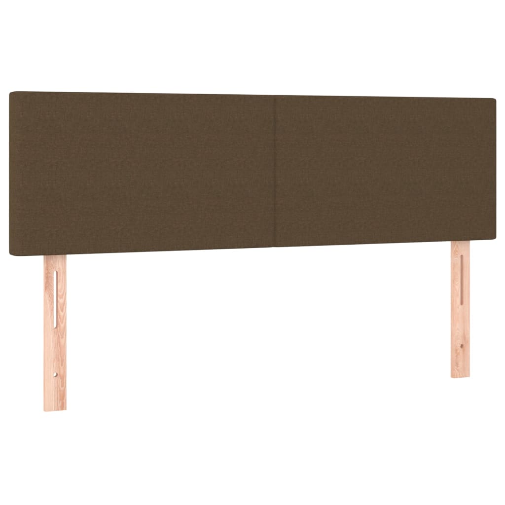 vidaXL Κρεβάτι Boxspring με Στρώμα Σκούρο Καφέ 140x190 εκ. Υφασμάτινο