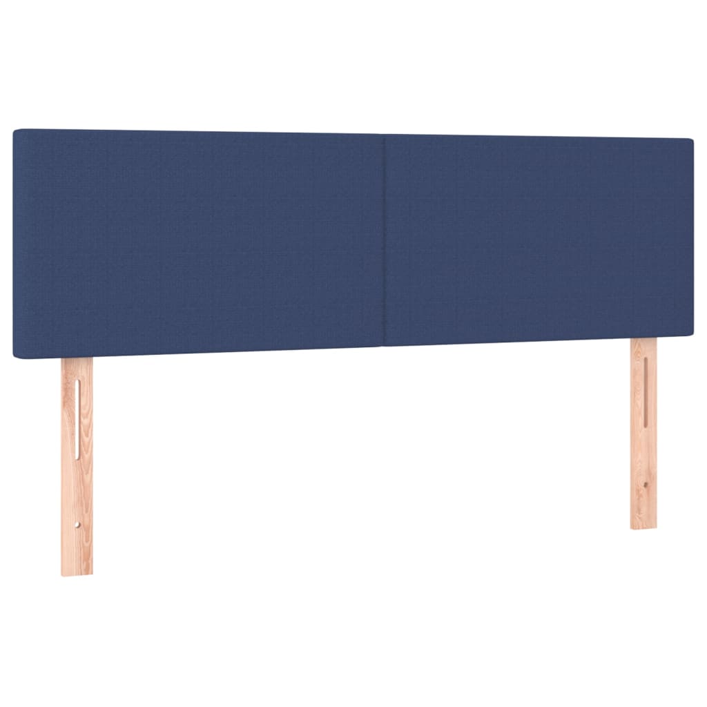 vidaXL Κρεβάτι Boxspring με Στρώμα Μπλε 140x190 εκ. Υφασμάτινο