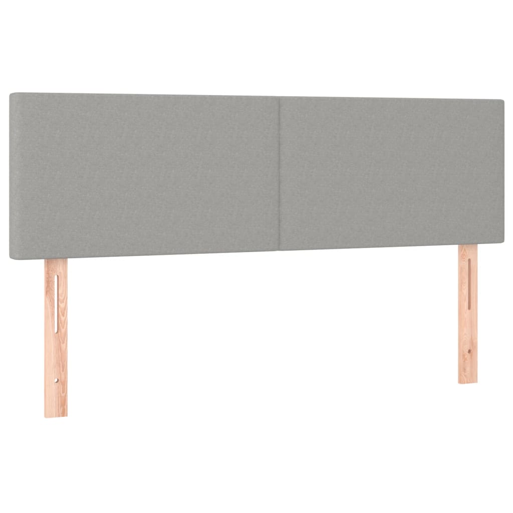vidaXL Κρεβάτι Boxspring με Στρώμα Ανοιχτό Γκρι 140x200 εκ. Υφασμάτινο