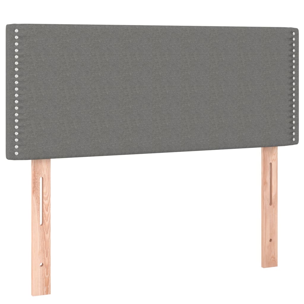 vidaXL Κρεβάτι Boxspring με Στρώμα Σκούρο Γκρι 90x200 εκ. Υφασμάτινο