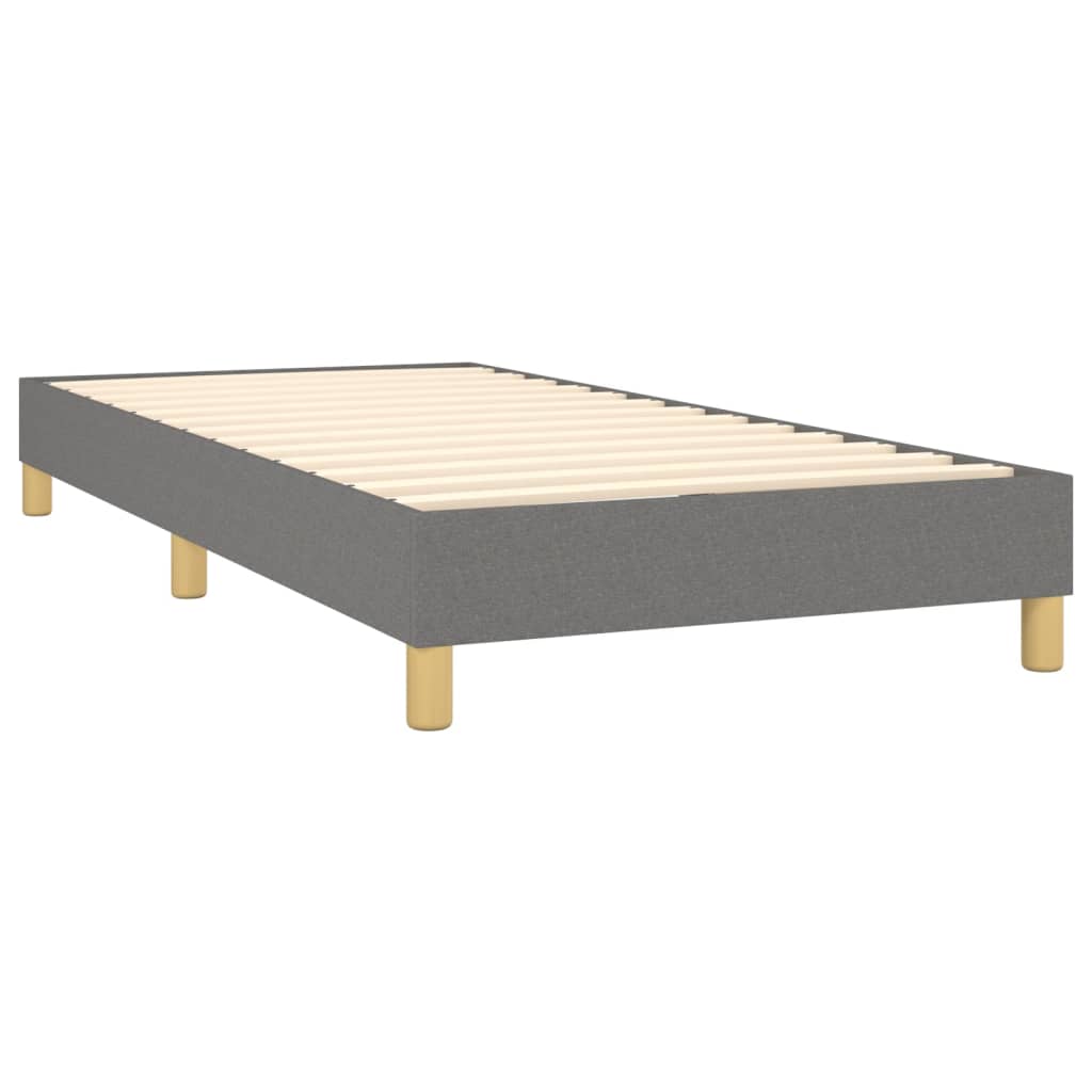 vidaXL Κρεβάτι Boxspring με Στρώμα Σκούρο Γκρι 100x200 εκ. Υφασμάτινο
