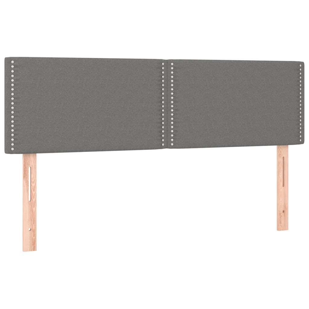 vidaXL Κρεβάτι Boxspring με Στρώμα Σκούρο Γκρι 140x200 εκ Υφασμάτινο