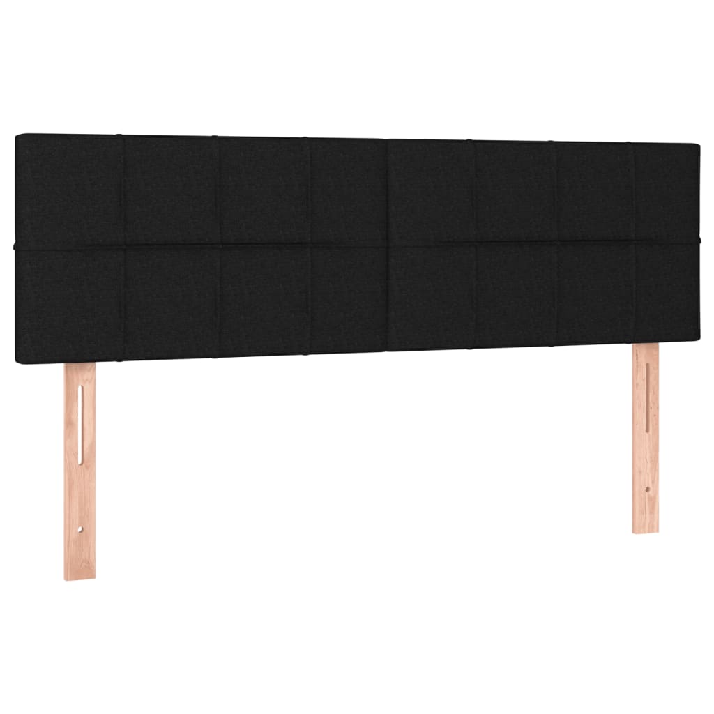 vidaXL Κρεβάτι Boxspring με Στρώμα Μαύρο 140x190 εκ. Υφασμάτινο