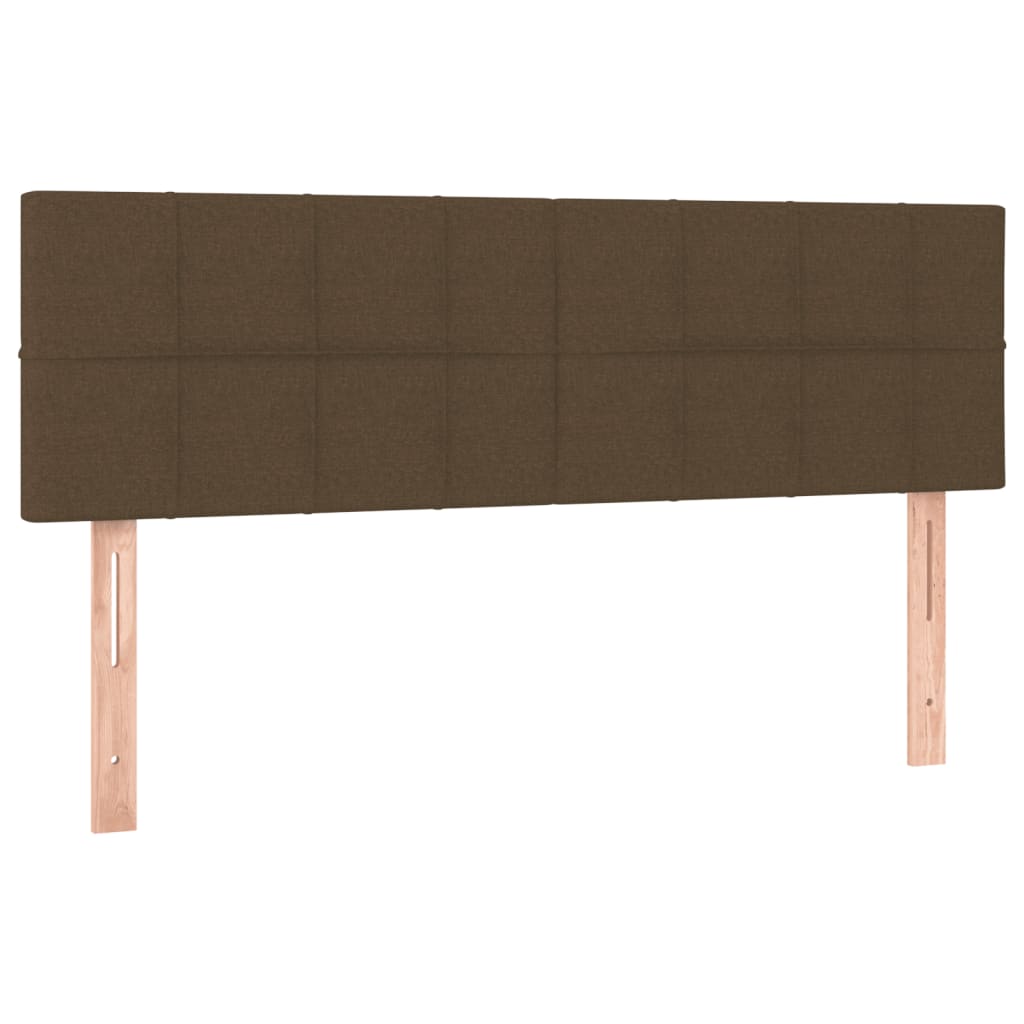 vidaXL Κρεβάτι Boxspring με Στρώμα Σκούρο Καφέ 140x190 εκ. Υφασμάτινο