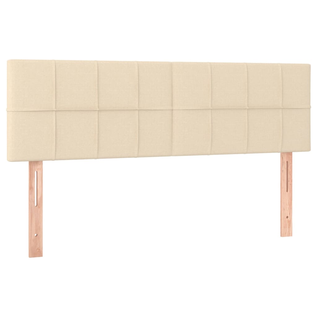 vidaXL Κρεβάτι Boxspring με Στρώμα Κρεμ 140x200 εκ. Υφασμάτινο