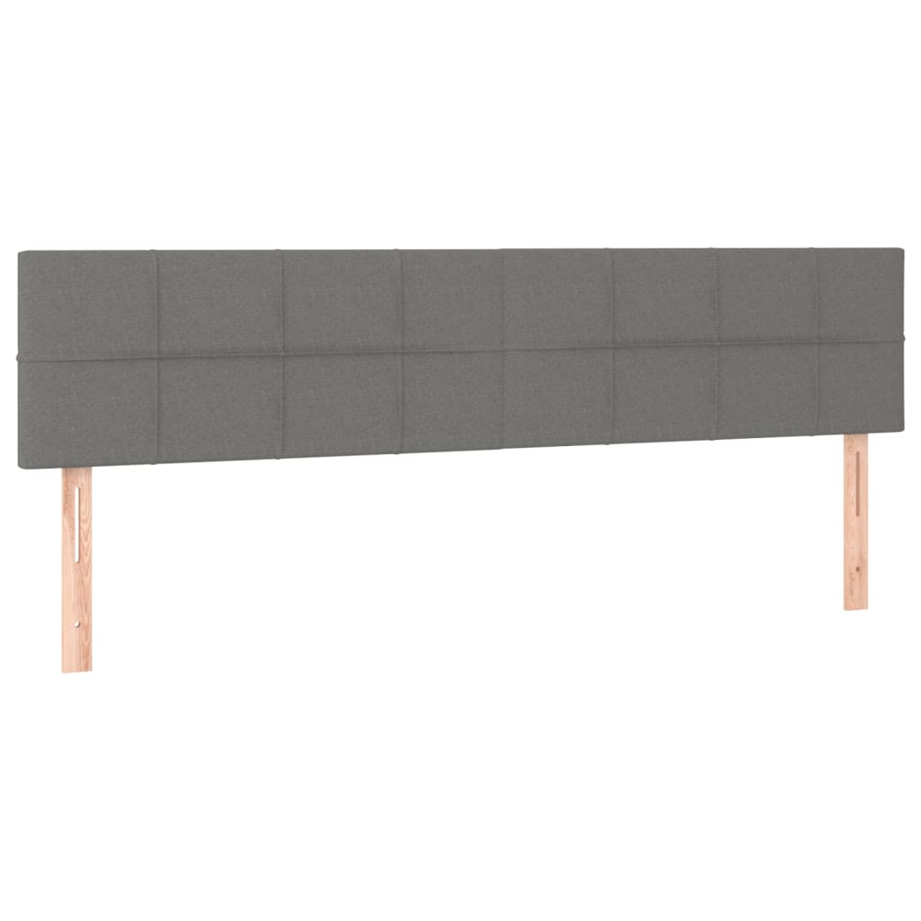 vidaXL Κρεβάτι Boxspring με Στρώμα Σκούρο Γκρι 200x200 εκ. Υφασμάτινο