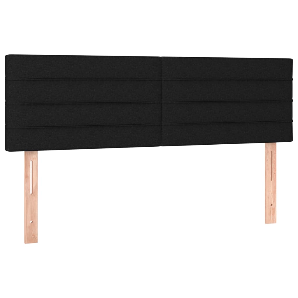 vidaXL Κρεβάτι Boxspring με Στρώμα Μαύρο 140x190 εκ. Υφασμάτινο
