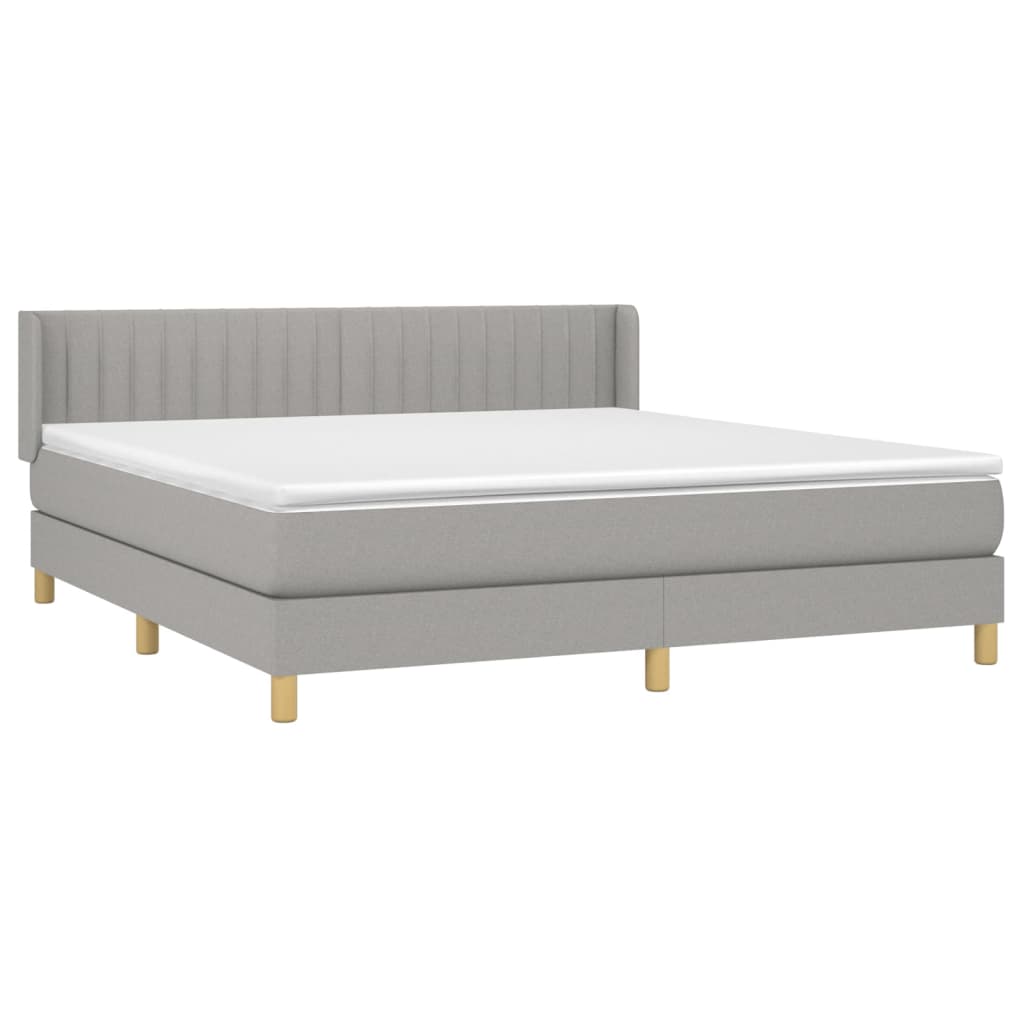 vidaXL Κρεβάτι Boxspring με Στρώμα Αν. Πράσινο 160x200εκ Υφασμάτινο