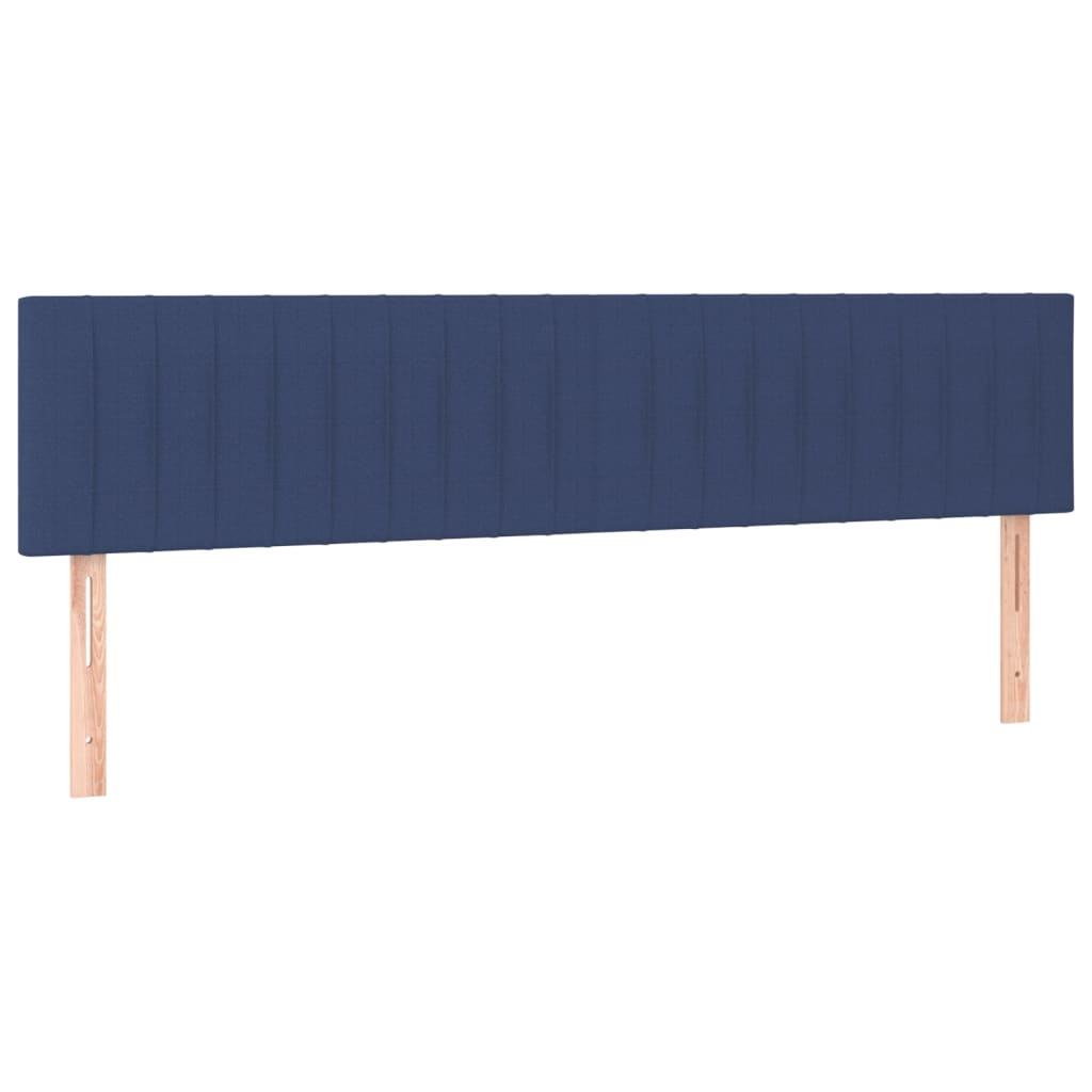 vidaXL Κρεβάτι Boxspring με Στρώμα Μπλε 200x200 εκ. Υφασμάτινο